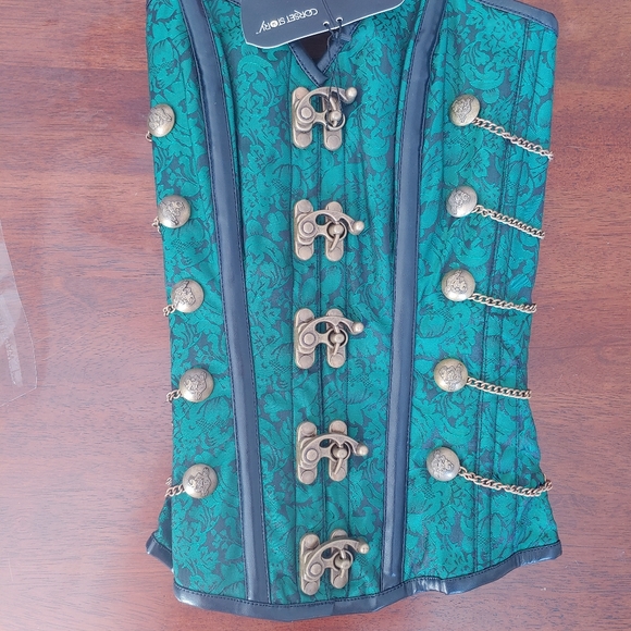 😈NTW, Amazing Green overbust Steampunk corsetz! Lace, lingerie, bustier - Picture 10 of 15